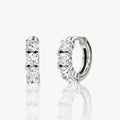 Moissanite Half Eternity Hoop Earrings | 925 Sterling Silver | 0.60ct Round Brilliant Cut