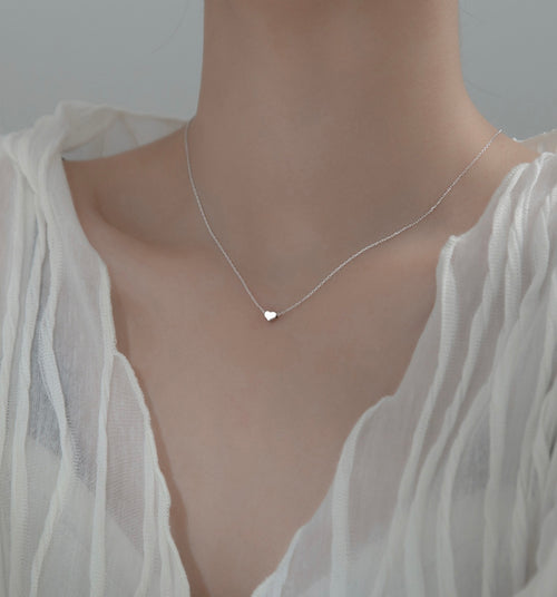 Dainty Heart Charm Necklace - Gold Plated 925 Silver