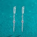 Moissanite Drop Earrings | 925 Sterling Silver | Round Brilliant Cut | GRA Certified