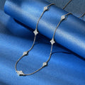 Moissanite Four Leaf Clover Necklace | 925 Sterling Silver | 3mm & 2mm Stones