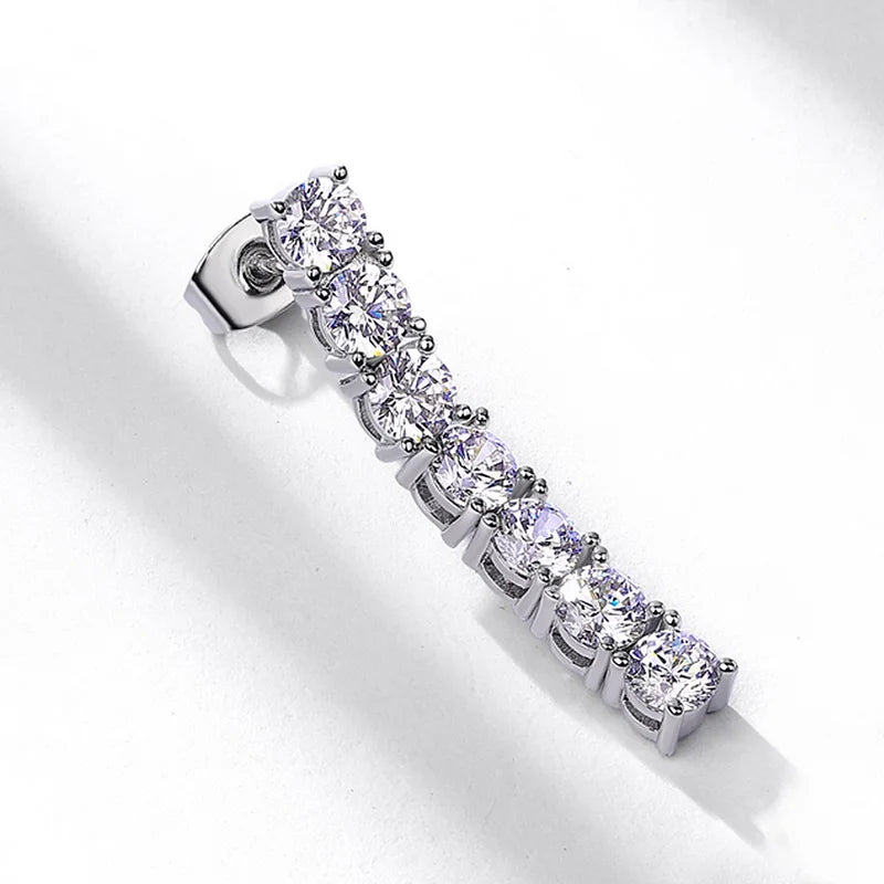 Moissanite Tennis Drop Earrings — 3.13ct VVS | 925 Silver