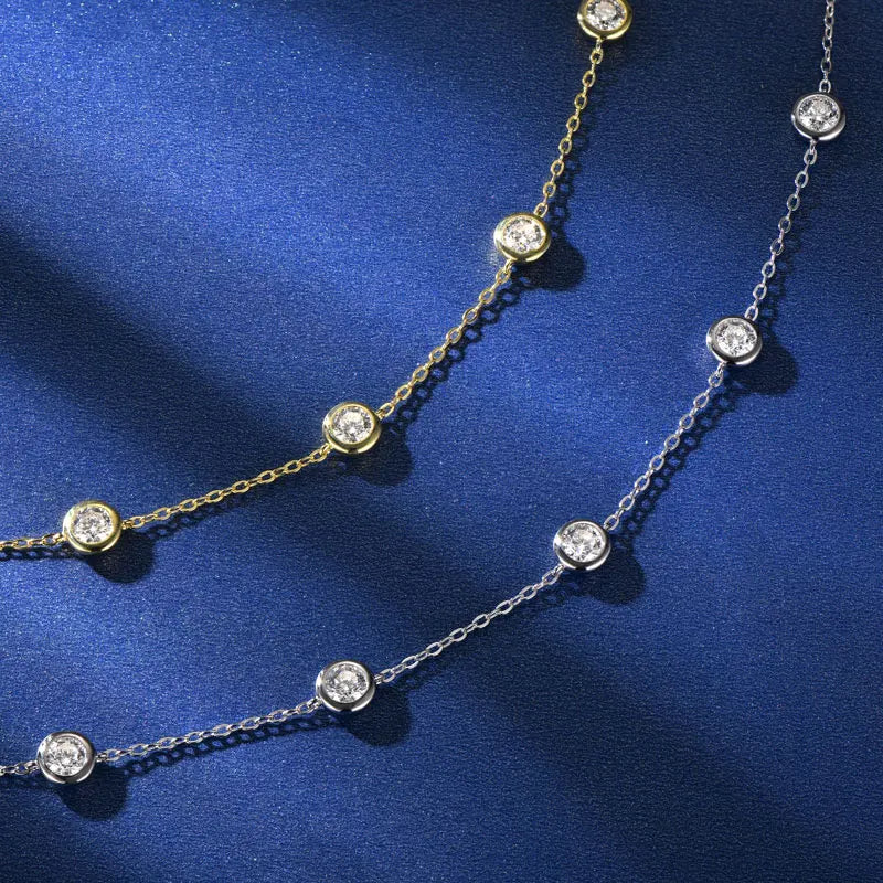 Five-Stone Moissanite Bracelet | 925 Sterling Silver | Bezel Setting