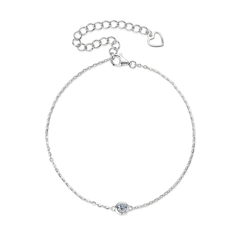 Silver bracelet with a heart clasp on a white background