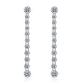 Moissanite Drop Earrings | 925 Sterling Silver | Rhodium Plated