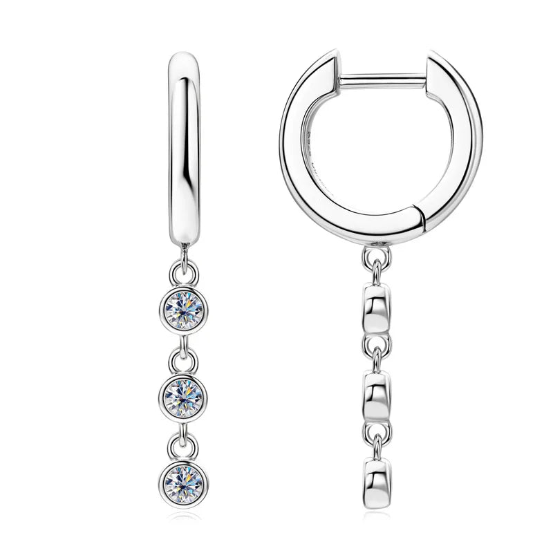 Moissanite Tassel Drop Earrings – 925 Silver, D Color VVS1 | Gold & Platinum Plated