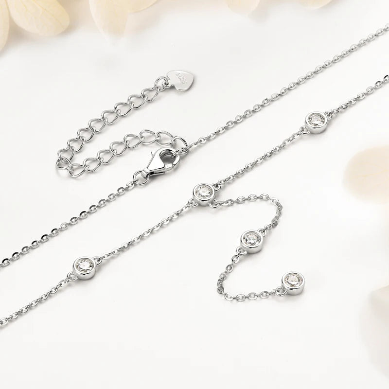 Moissanite Y-Shape Pendant Necklace,925 Sterling Silver