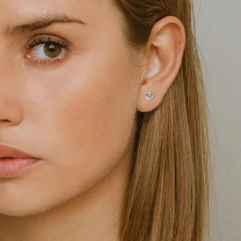 Moissanite Stud Earrings | VVS1 Round Brilliant Cut | 925 Silver | White, Yellow & Rose Gold