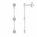 Moissanite Tassel Drop Earrings | 925 Sterling Silver, D Color VVS, 3mm Round Cut