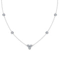 Round Moissanite Cluster Pendant Necklace | 925 Sterling Silver | Gold & White Gold