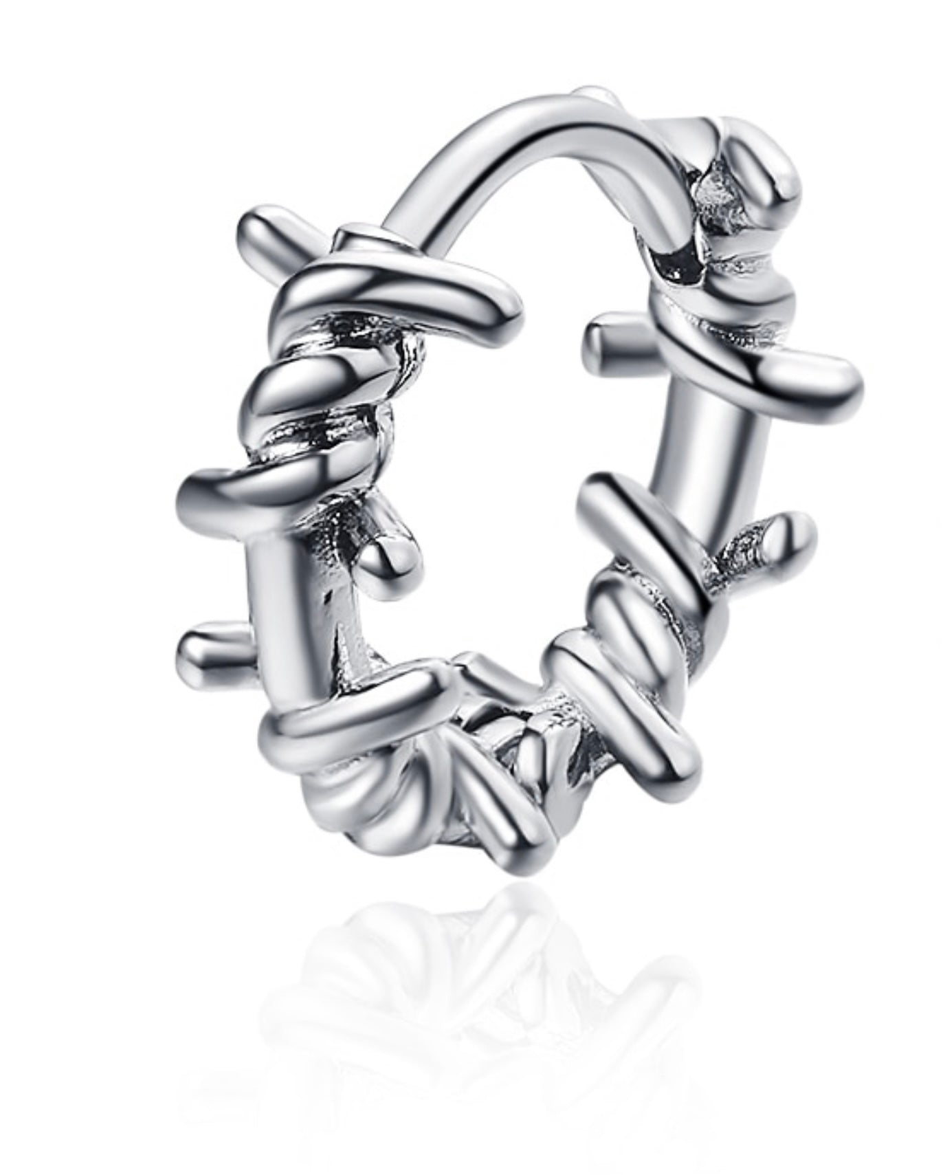 Barbed wire Hoops-925 Silver
