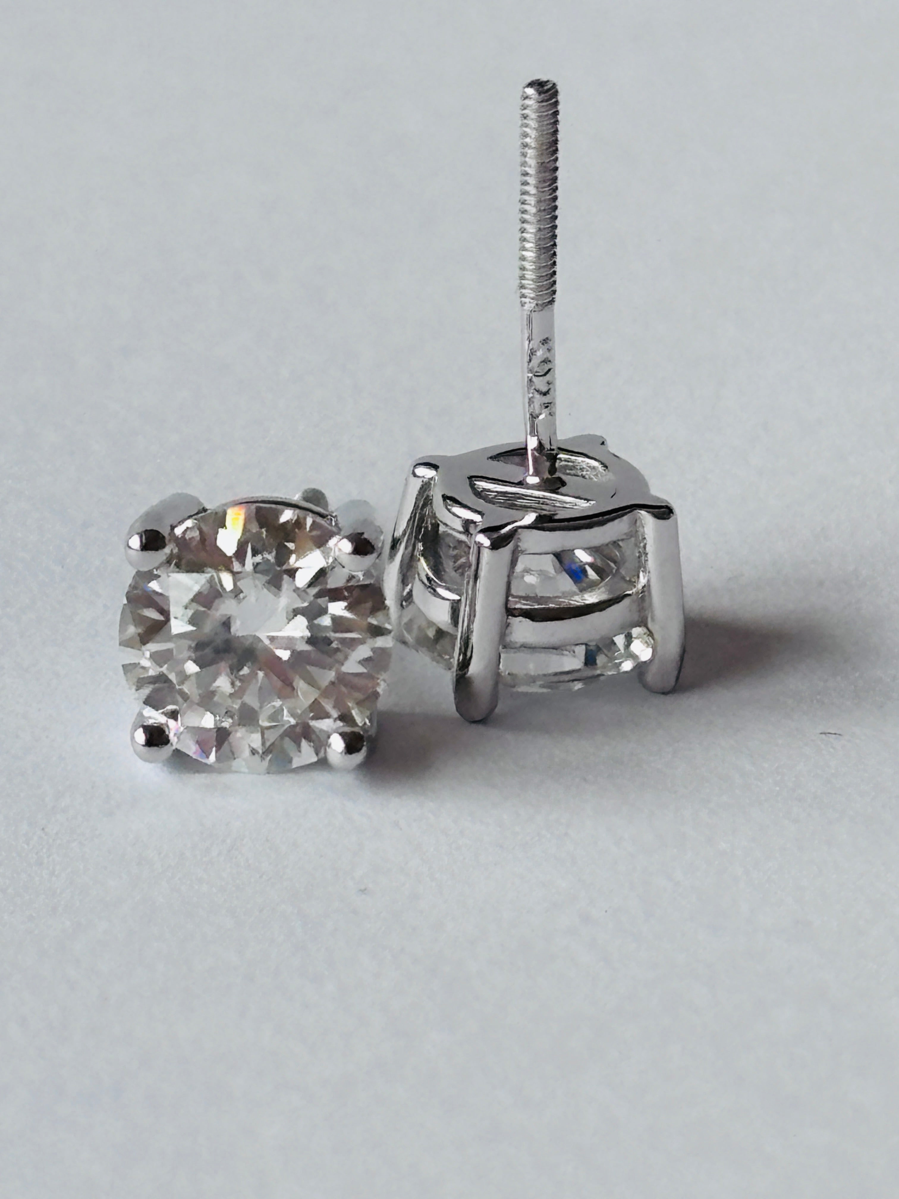 Round Moissanite Stud Earrings – 925 Sterling Silver