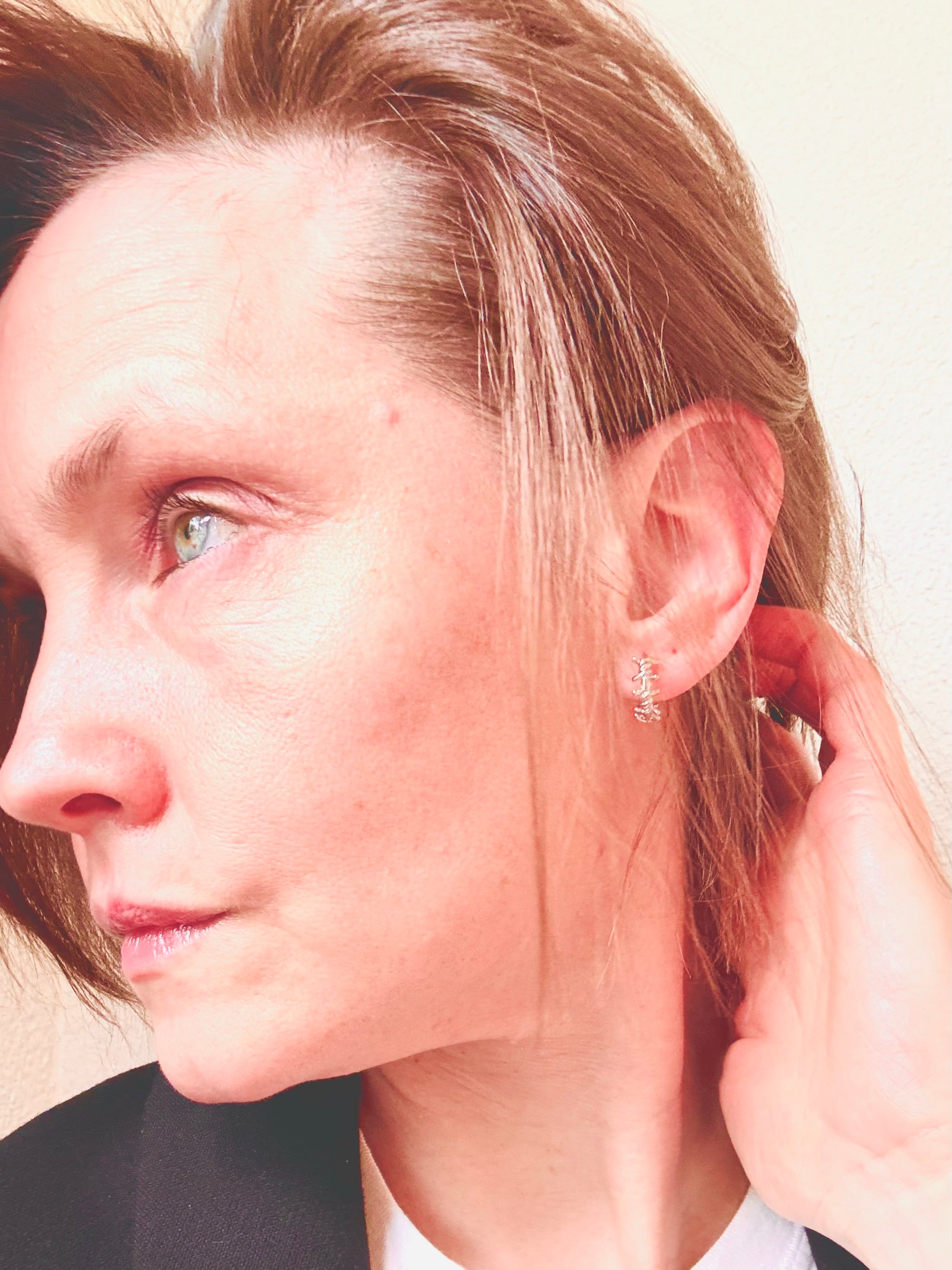 Barbed wire Hoops-925 Silver