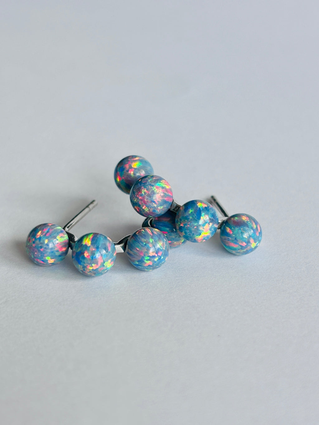 Belle Opal Half Hoop Earrings | 925 Silver, Gold & Rhodium Plated