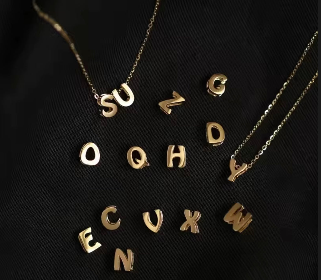 Delicate Letter Pendant Necklace - Gold Plated 925 Silver