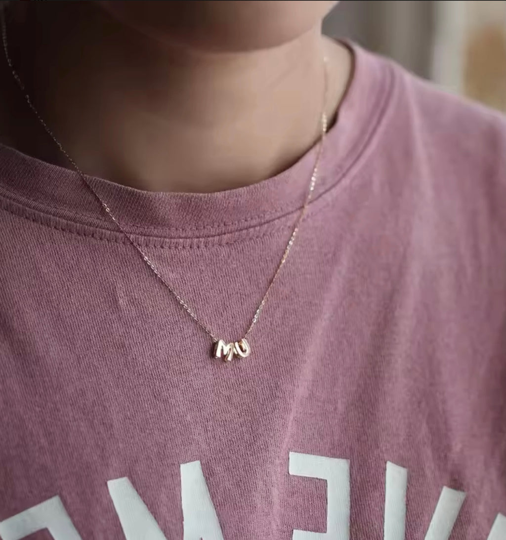 Delicate Letter Pendant Necklace - Gold Plated 925 Silver