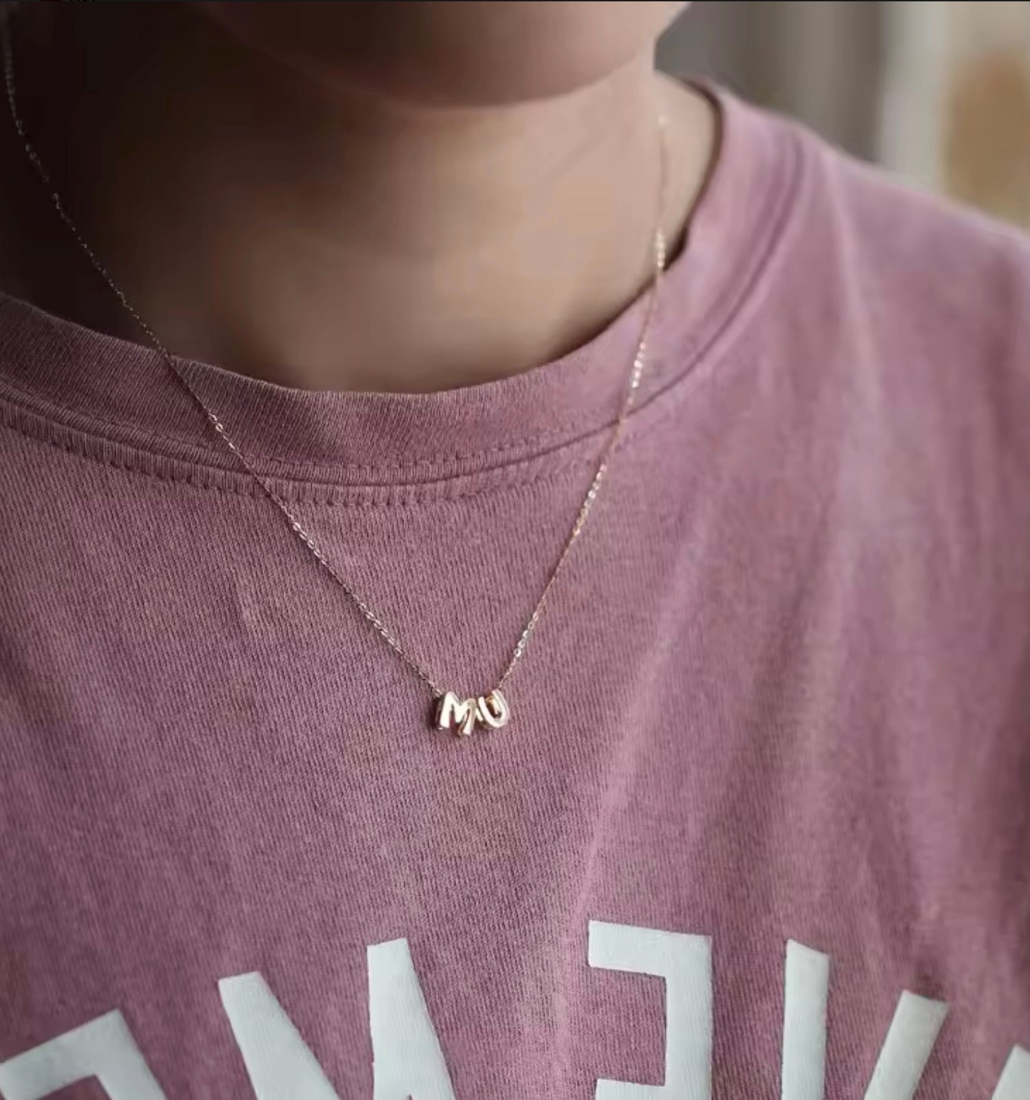 Delicate Letter Pendant Necklace - Gold Plated 925 Silver