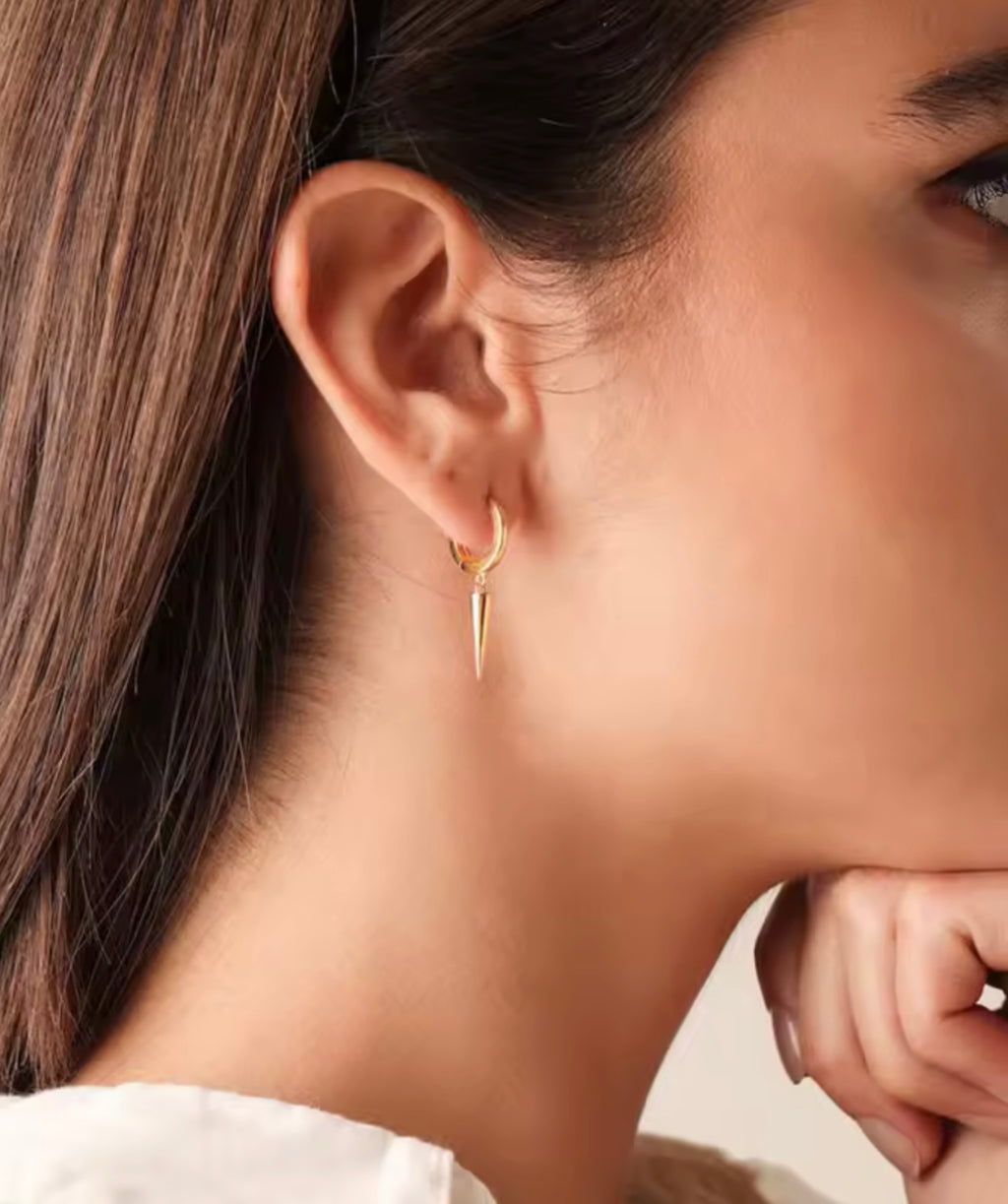 Minimalist Dangle Hoops - 925 Silver