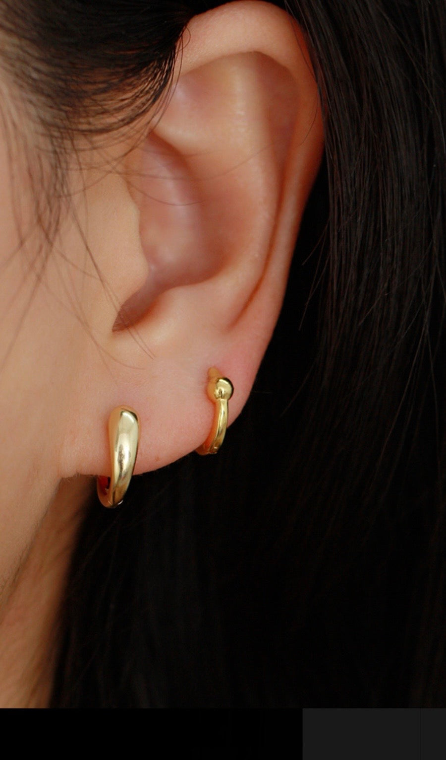 Minimalist Gold Hoops - 925 Silver