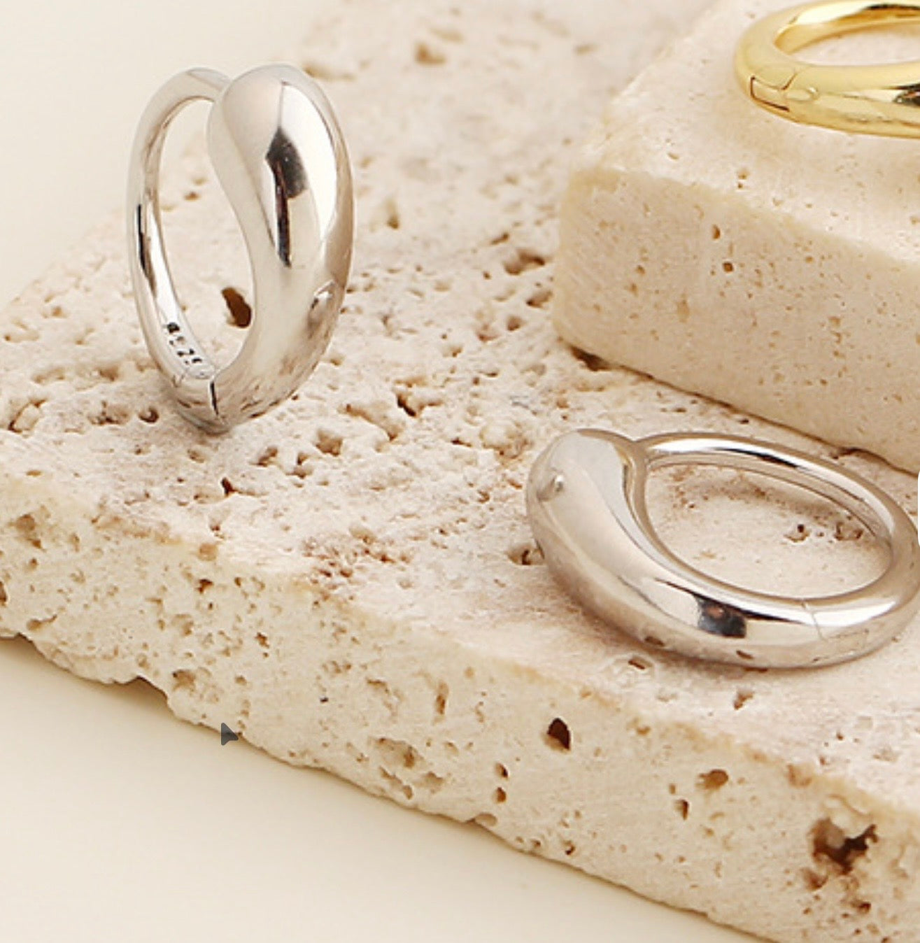 Minimalist Gold Hoops - 925 Silver