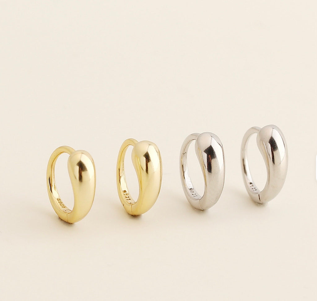 Minimalist Gold Hoops - 925 Silver