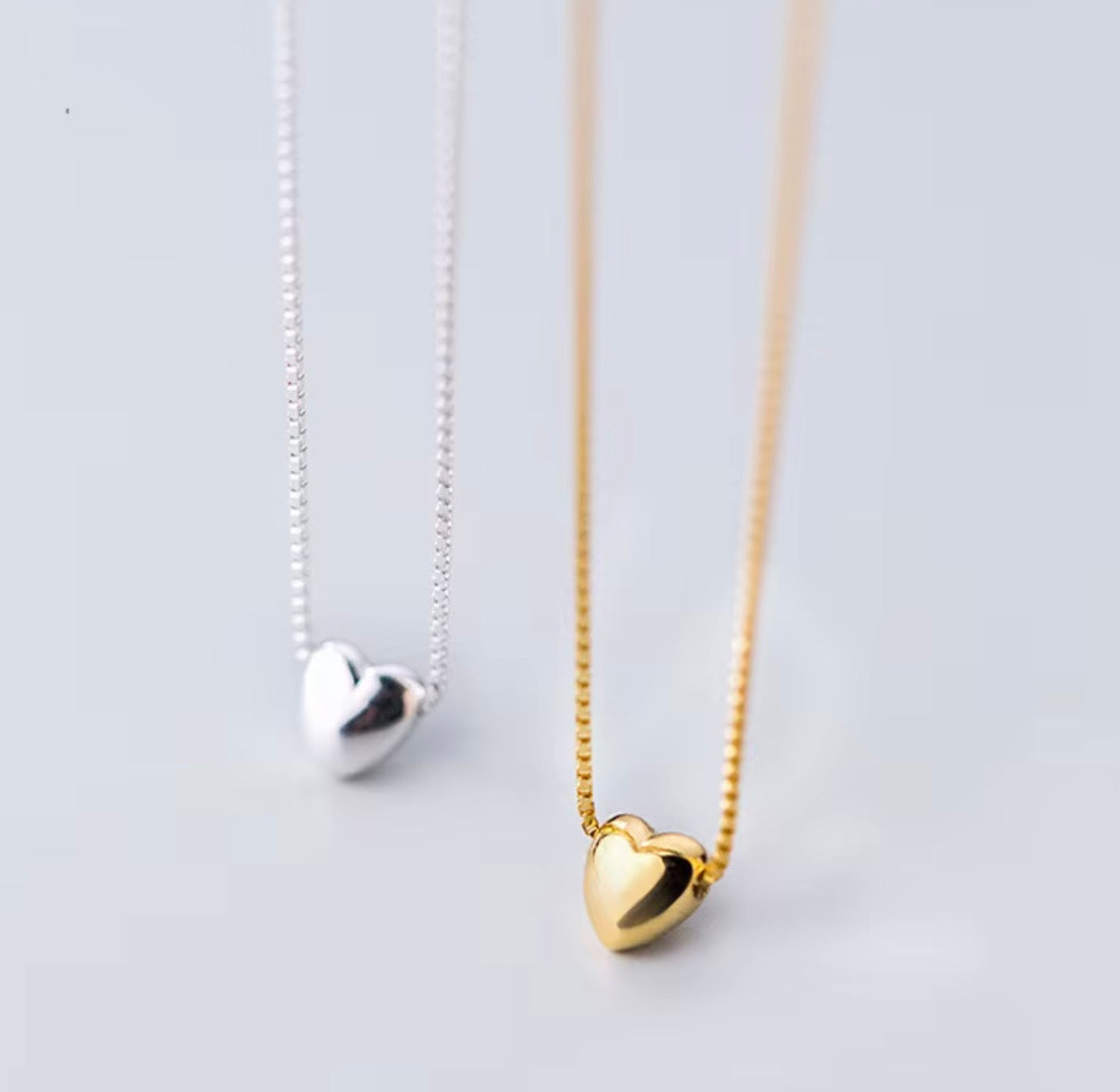 Delicate Heart Pendant Necklace - Small Sterling Silver Charm