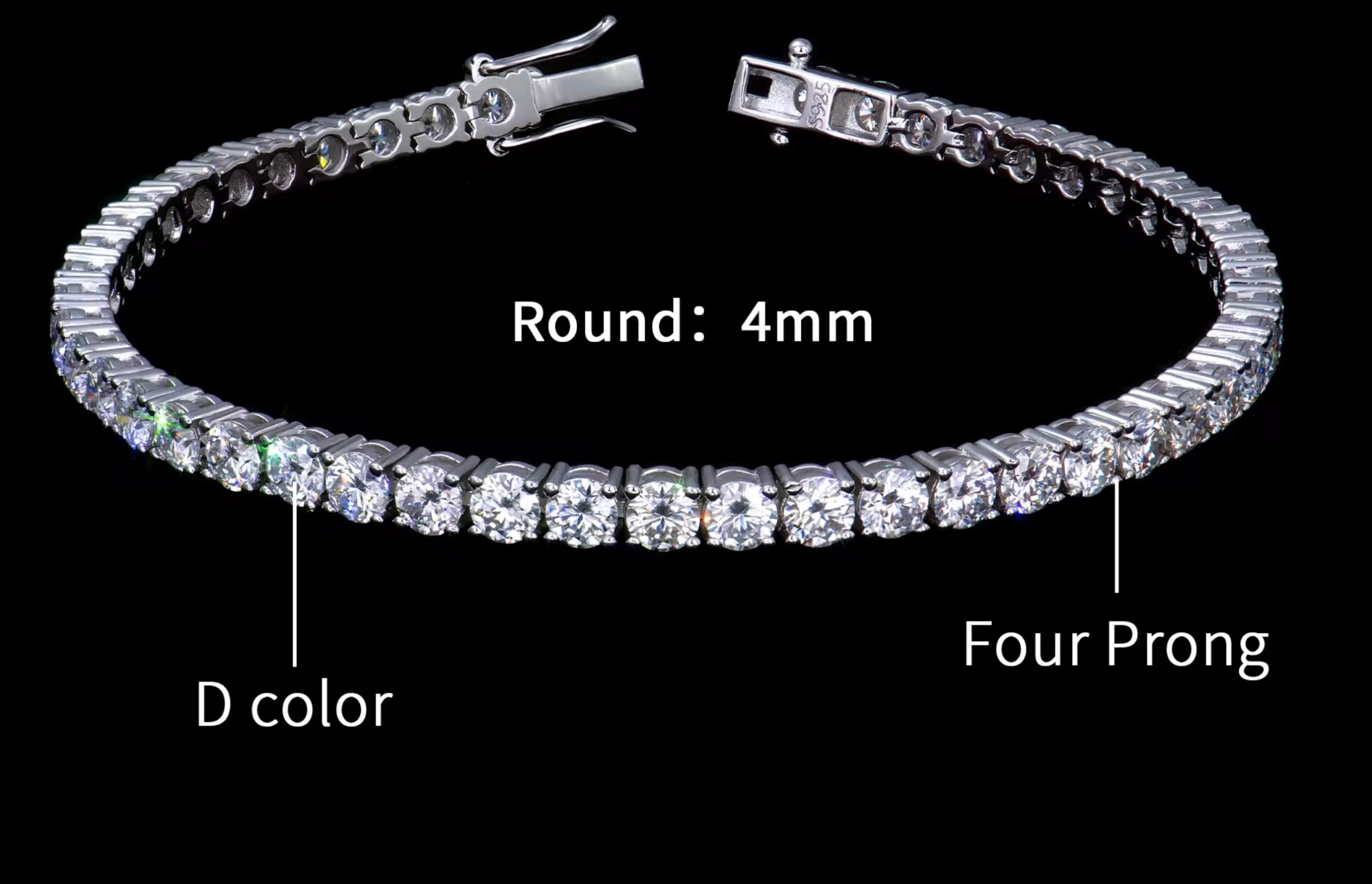 Moissanite Tennis Bracelet | 925 Sterling Silver | 2–6mm size stone