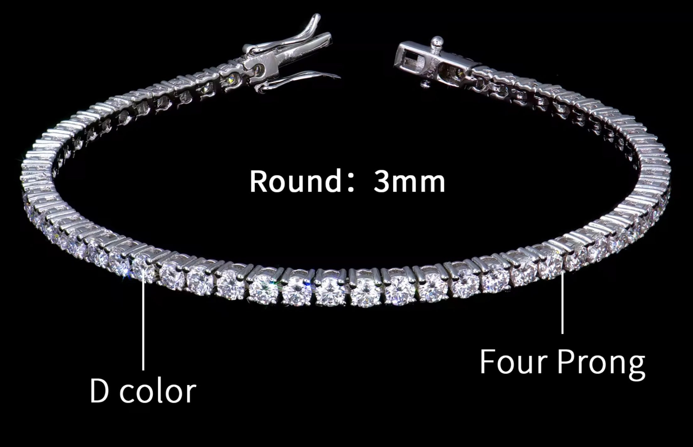 Moissanite Tennis Bracelet | 925 Sterling Silver | 2–6mm size stone
