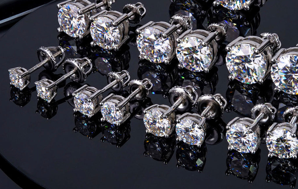 Round Moissanite Stud Earrings – 925 Sterling Silver