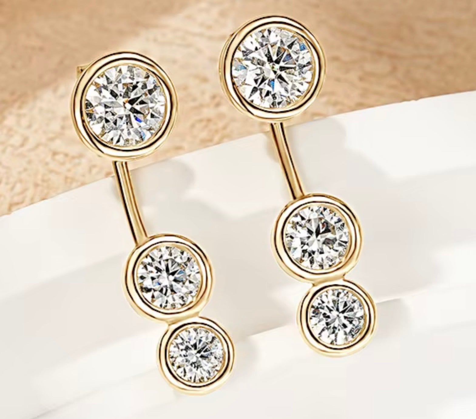 Moissanite Round Brilliant Stud Earrings | 2ct Total | 925 Sterling Silver