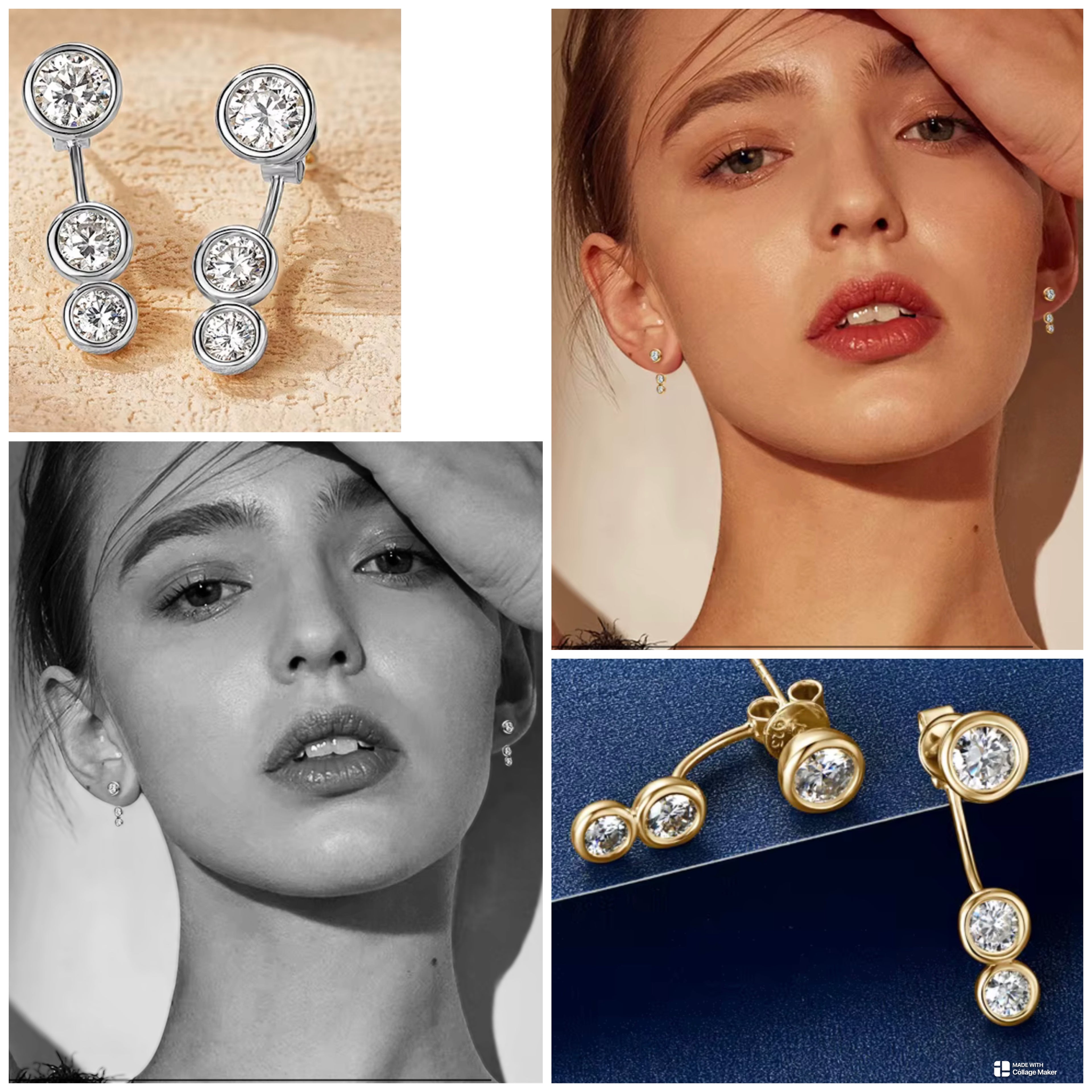 Moissanite Round Brilliant Stud Earrings | 2ct Total | 925 Sterling Silver