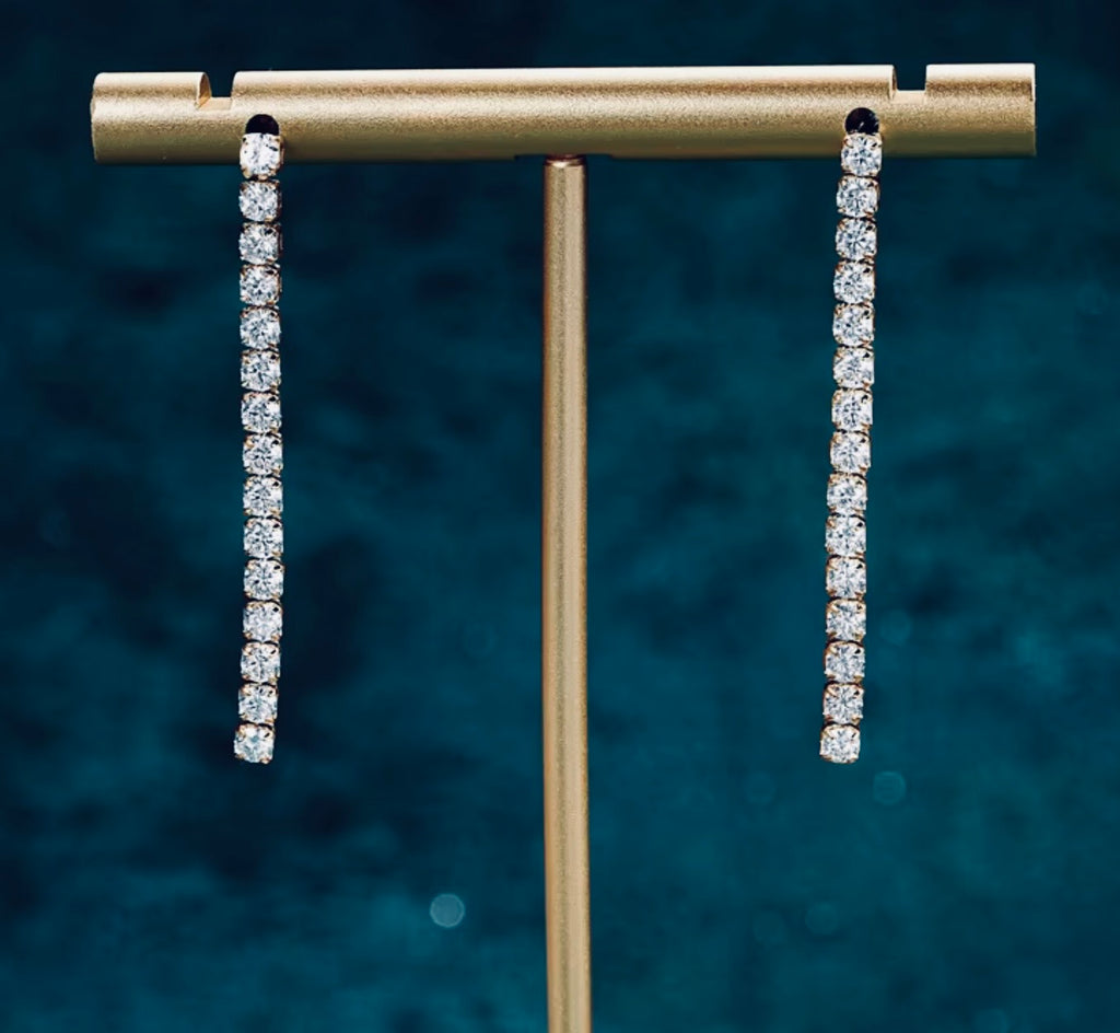 Moissanite Long Tassel Stud Earrings | 925 Sterling Silver | White & Yellow Gold