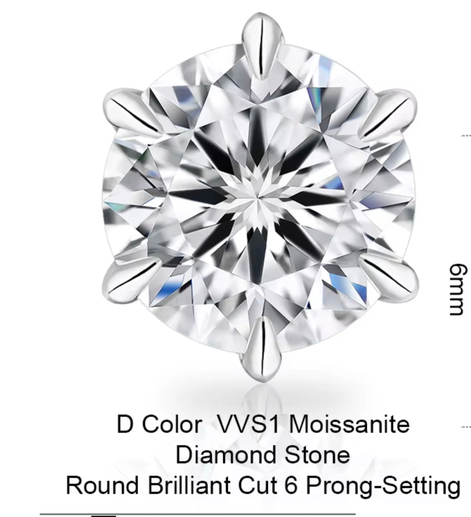Moissanite Stud Earrings | VVS1 D Color | 925 Sterling Silver | Gold & Rhodium Plated