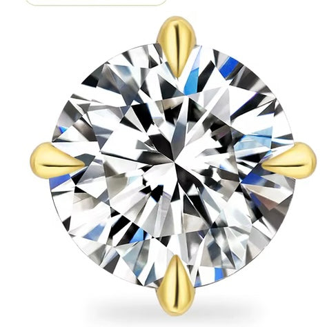 VVS1 D Color Moissanite Stud Earrings | 925 Sterling Silver | 0.6–3.0 CTW