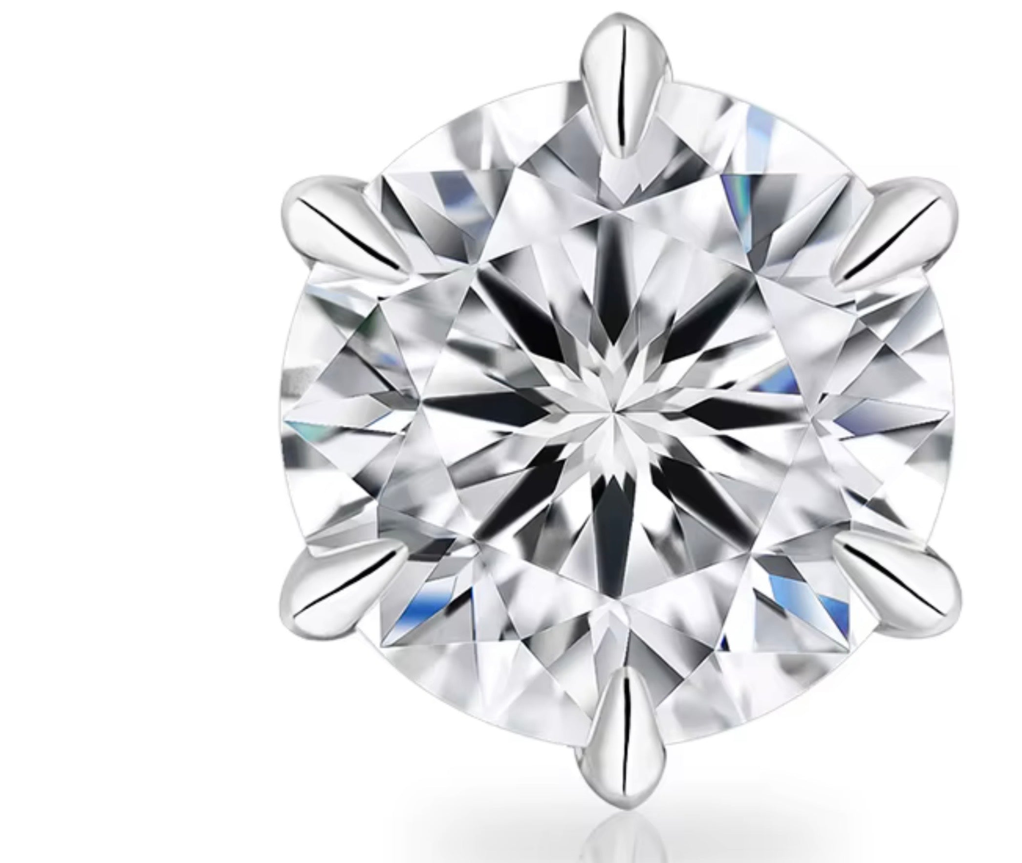 VVS1 D Color Moissanite Stud Earrings | 925 Sterling Silver | 0.6–3.0 CTW