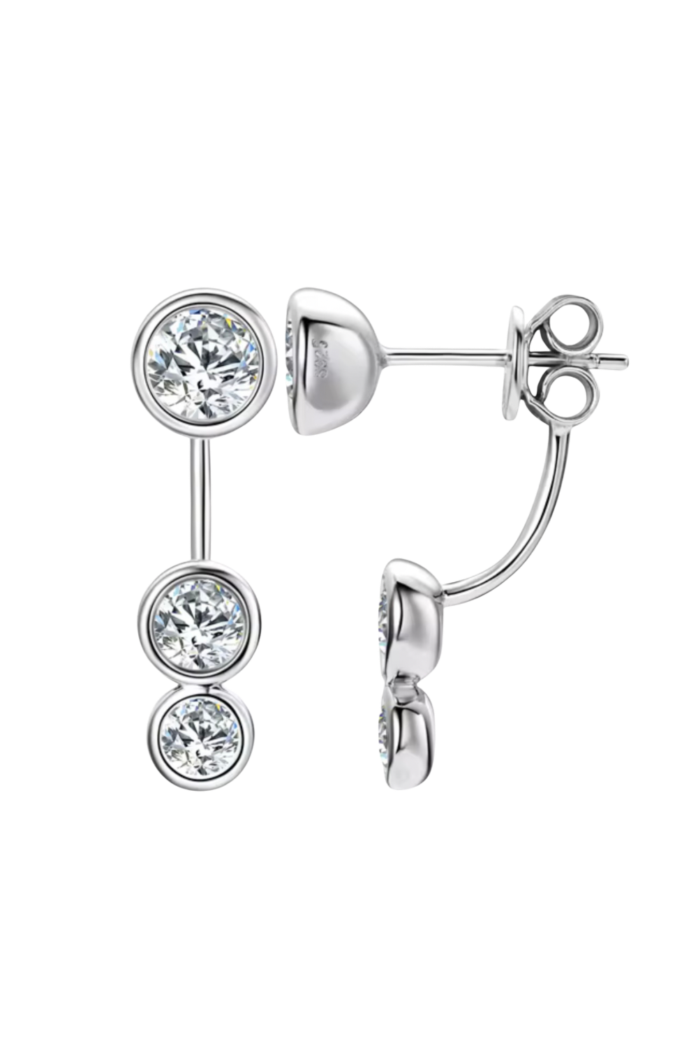 Moissanite Round Brilliant Stud Earrings | 2ct Total | 925 Sterling Silver