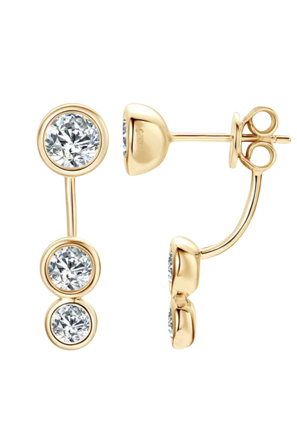 Moissanite Round Brilliant Stud Earrings | 2ct Total | 925 Sterling Silver