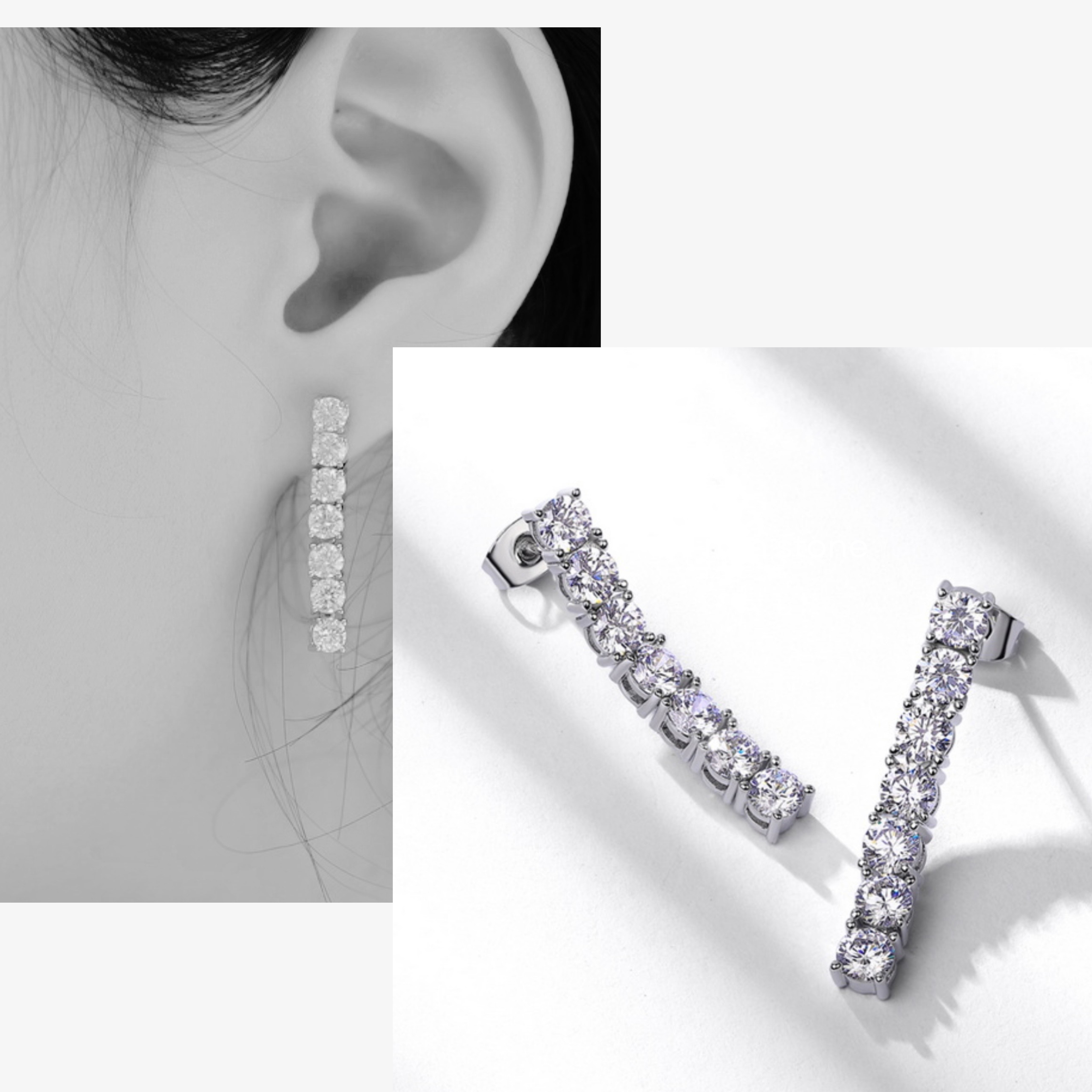 Moissanite Tennis Drop Earrings — 3.13ct VVS | 925 Silver