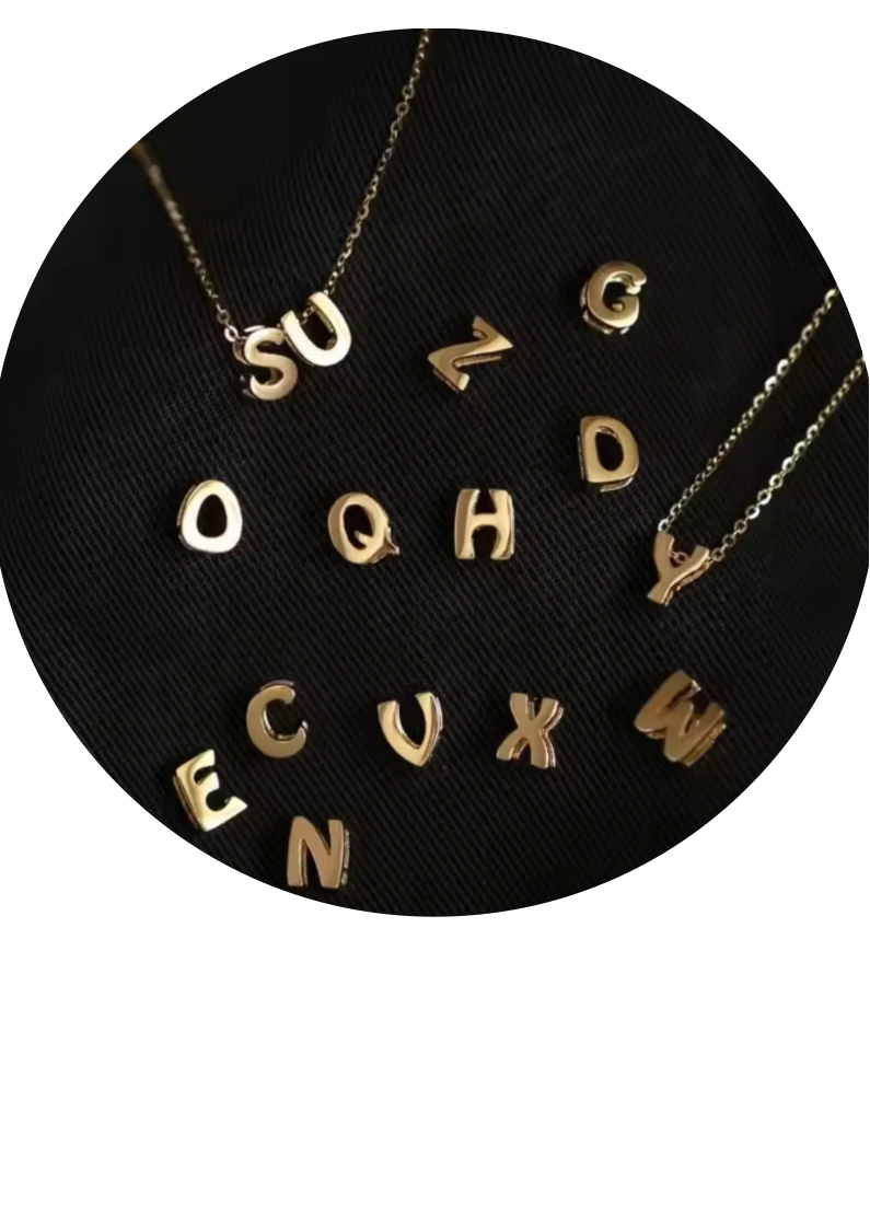 Letter Charm with oval chain.