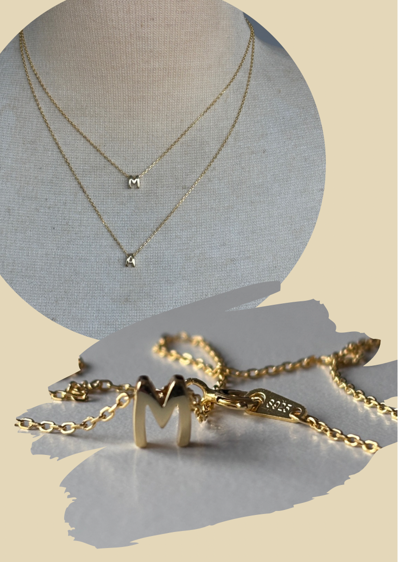 Letter Charm with oval chain.