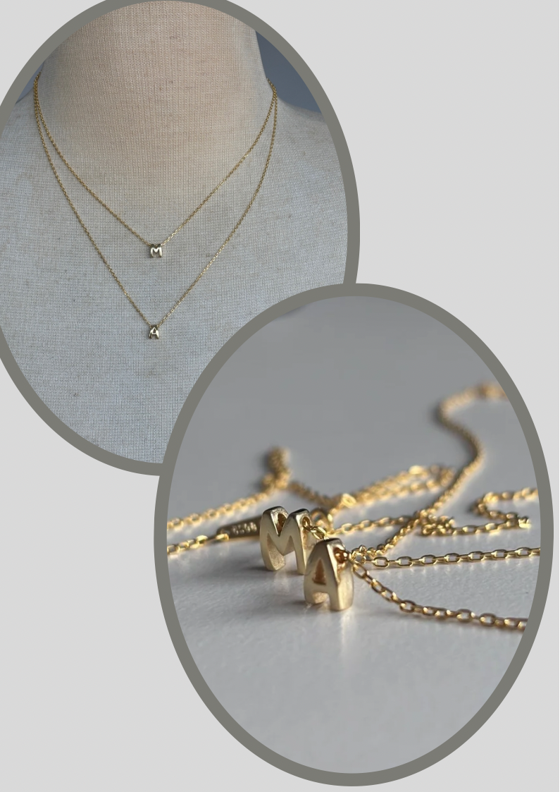 Letter Charm with oval chain.