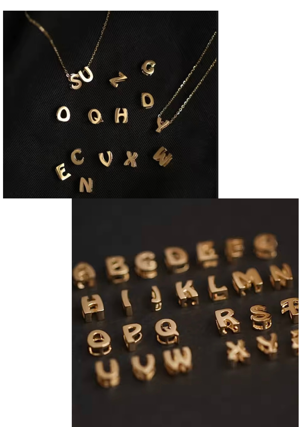 Letter Charm with oval chain.