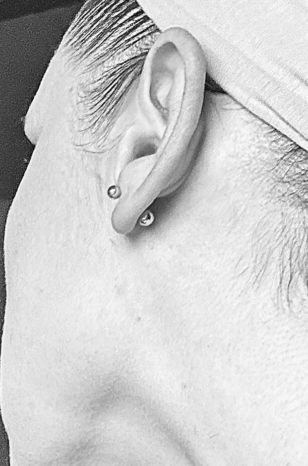 Double Ball Stud Earrings