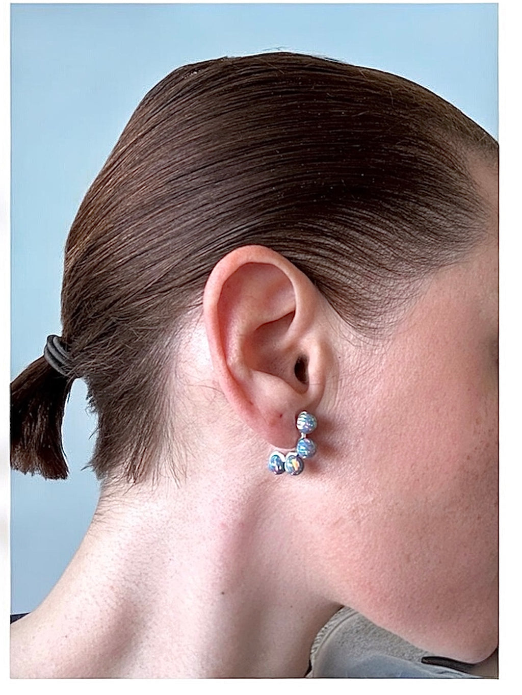 Belle Opal Half Hoop Earrings | 925 Silver, Gold & Rhodium Plated