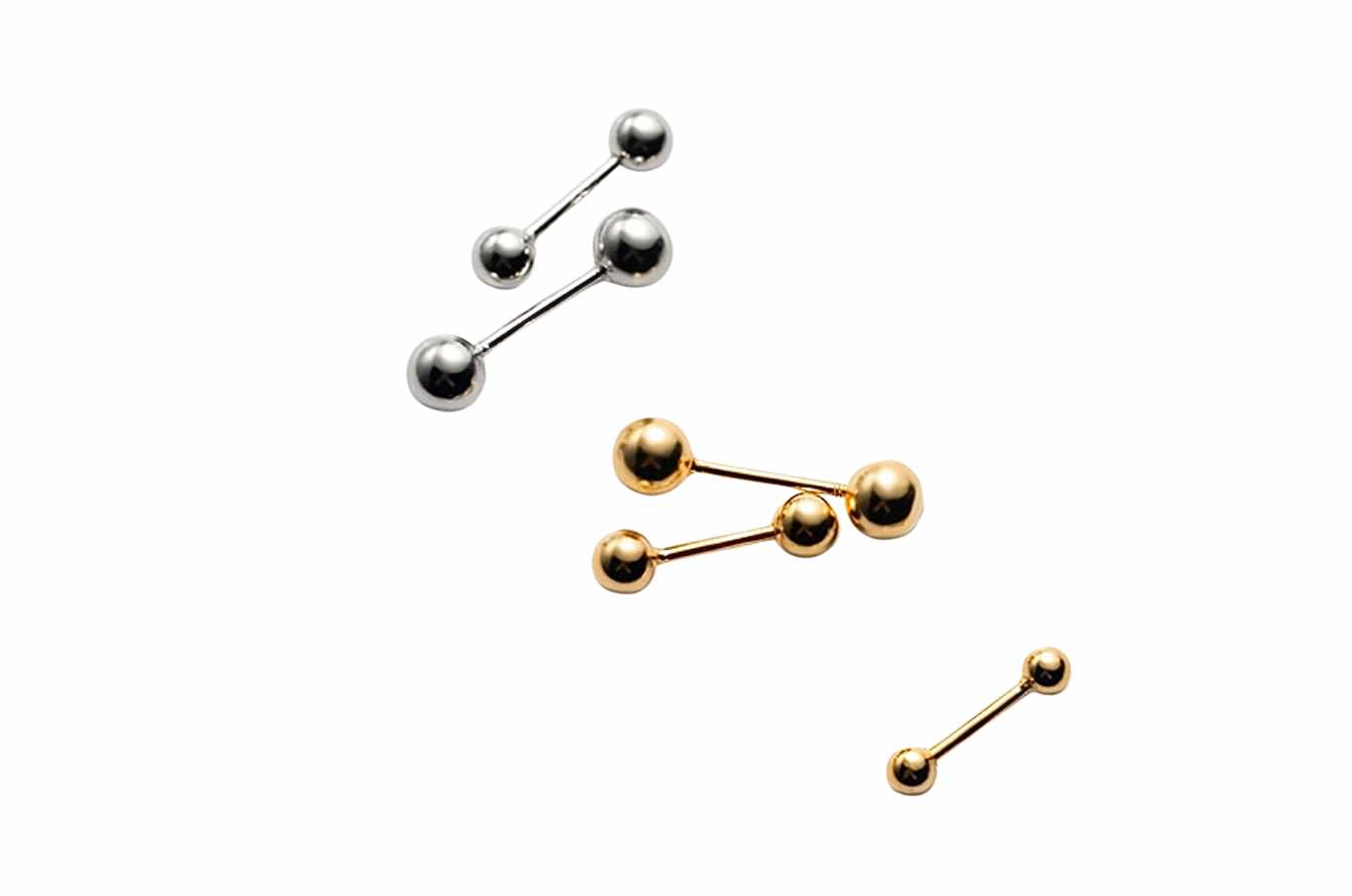 Double Ball Stud Earrings